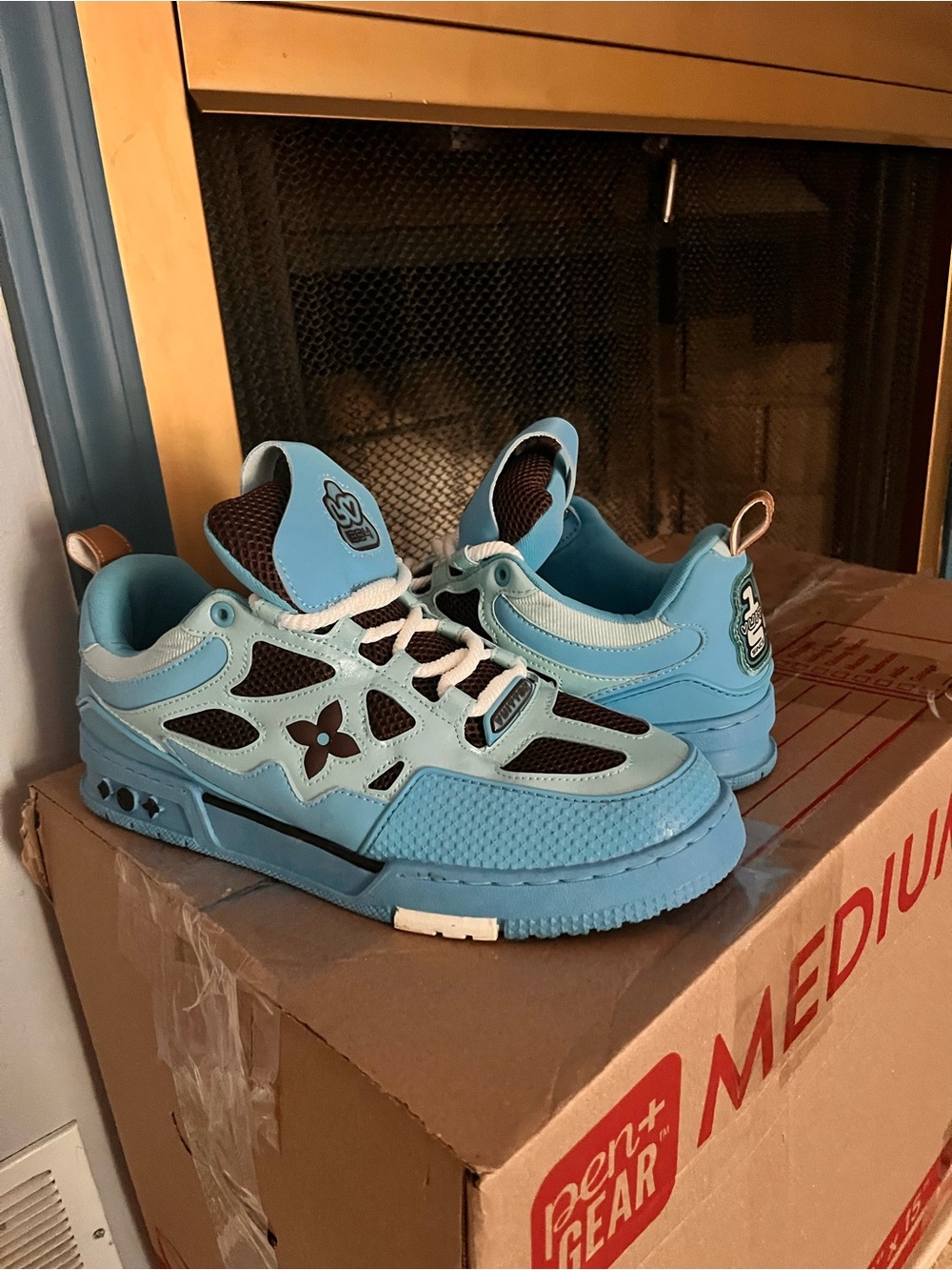 Louis Vuitton Blue and Black Men's Frontrow Sneakers